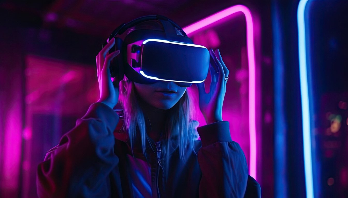 woman-is-using-virtual-reality-headset-neon-light-studio-portrait-concept-virtual-reality-technology-ai-generative-2